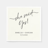 Ze zei ja verlovingsfeest Dusty Black Servet (Voorkant)