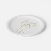 Ze zei ja verlovingsfeest Elegant goud Papieren Bordje (Gekanteld)