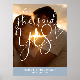 Ze zei ja verlovingsfeest foto welkomstbord poster