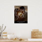 Ze zei ja verlovingsfeest foto welkomstbord poster (Keuken)