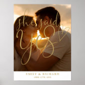 Ze zei ja verlovingsfeest foto welkomstbord poster (Voorkant)