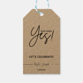 Ze zei Ja Verlovingsfeest Gift Labels Cadeaulabel