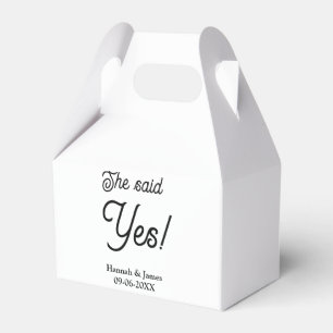 Ze zei ja verlovingsfeest naam datum eenvoudig min bedankdoosjes