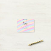 Ze zei ja verlovingsfeest roze blauw geel ste post-it® notes (Op bureau)