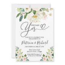 Ze zei ja verlovingsfeest uitnodiging Floral