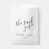 Ze zei ja, verlovingsfeest zwart op wit bedankzakje (Voorkant)