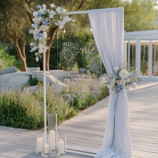 Ze zei ja Vrijgezellenfeest acryl welkomstbord Acryl Bord