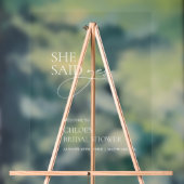 Ze zei ja Vrijgezellenfeest acryl welkomstbord Acryl Bord (Neutraal)