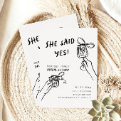 Ze zei ja! Vrijgezellenfeest geïllustreerd Kaart