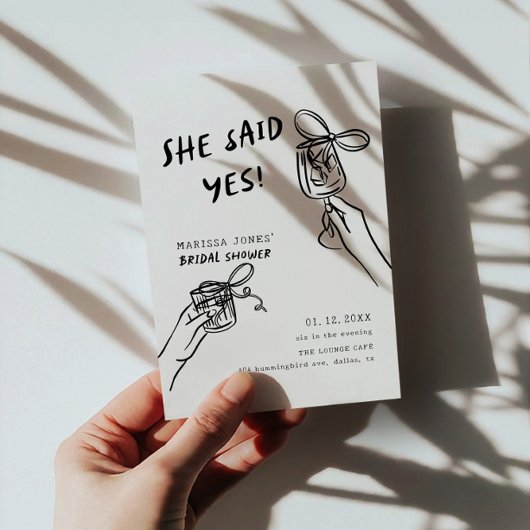 Ze zei ja! Vrijgezellenfeest geïllustreerd Kaart