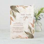 Ze zei ja Vrijgezellenfeest van Rustic Greenery Kaart (Staand voorkant)