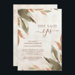 Ze zei ja Vrijgezellenfeest van Rustic Greenery Kaart<br><div class="desc">Deze prachtige waterverf brudal doucheuitnodiging zal alleen maar de perfecte aanvulling zijn op de luxe elegantie van uw evenement.</div>