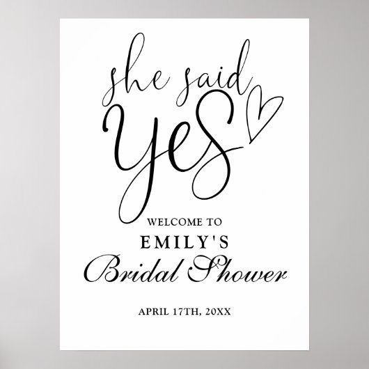 Ze zei ja Vrijgezellenfeest welkomstteken Poster (Voorkant)