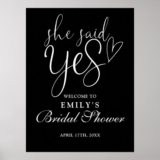 Ze zei ja Vrijgezellenfeest welkomstteken Poster (Voorkant)