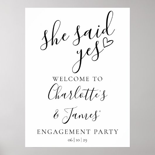 Ze zei ja: Welkom bij Engagement Party Poster (Voorkant)
