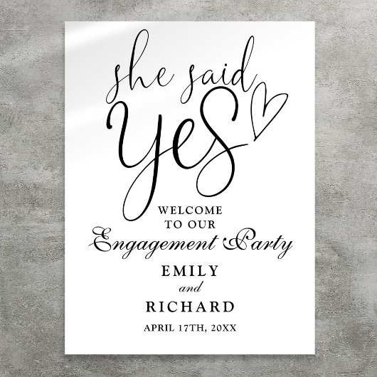Ze zei ja: Welkom bij Engagement Party Poster