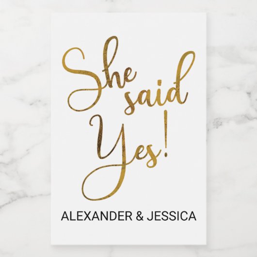 Ze zei ja wijn etiket (Enkel label)