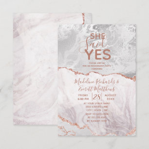 Ze zei ja wit & Roos gouden verlovingsfeest Kaart