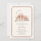 Ze zei oui Franse Macaron Bruidsfeest Schelp Kaart (Voorkant)