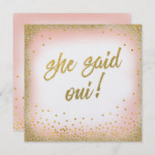 Ze zei Oui Invitation Pearl Kaart (Voorkant / Achterkant)