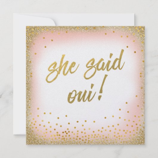 Ze zei Oui Invitation Pearl Kaart (Voorkant)