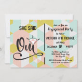 Ze zei Oui ja moderne verlovingsfeest Kaart (Voorkant)