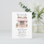 Ze zei Oui Ja Paris Frans Café Vrijgezellenfeest Briefkaart (Staand voorkant)