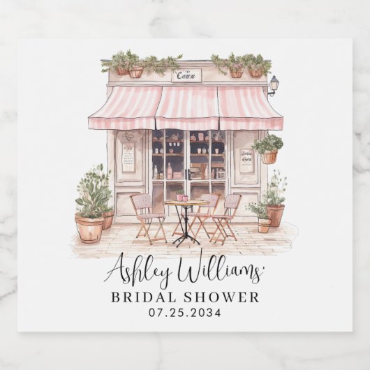 Ze zei Oui Ja Paris Frans Café Vrijgezellenfeest Sparkling Wijnetiket (Enkel label)