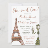 Ze zei Oui. Parijs, Frankrijk Met Vrijgezellenfees Kaart (Voorkant)