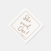 Ze zei Oui. Parijs, Frankrijk Met Vrijgezellenfees Servet (Hoek)