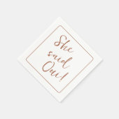 Ze zei Oui. Parijs, Frankrijk Met Vrijgezellenfees Servet (Hoek)