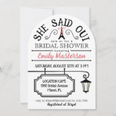 Ze zei Oui, Parijse bruidsdouche uitnodiging (Voorkant)