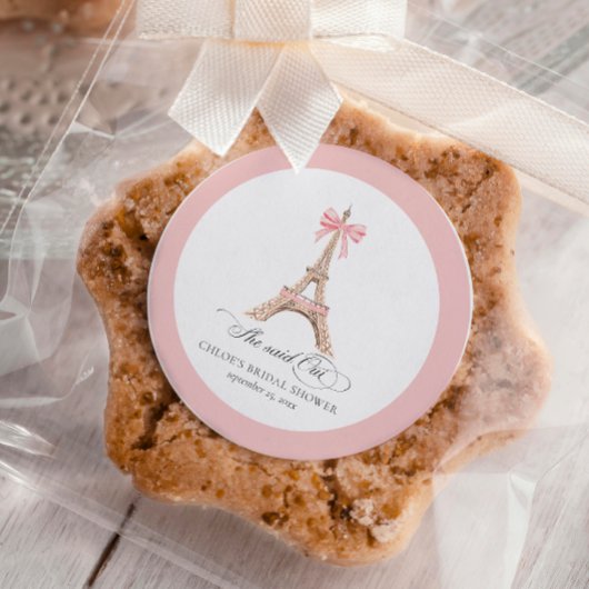 Ze zei Oui Paris Boog Eiffeltoren BRUIDSSUITE FEES Ronde Sticker