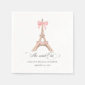 Ze zei Oui Paris Bow Eiffeltoren VRIJGEZELLENFEEST Servet (Voorkant)
