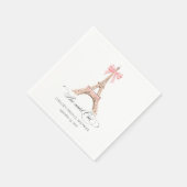 Ze zei Oui Paris Bow Eiffeltoren VRIJGEZELLENFEEST Servet (Hoek)