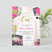 Ze zei Oui Paris Bridal Uitnodiging (Staand voorkant)