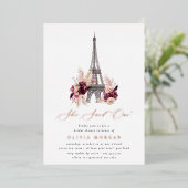 Ze zei Oui Paris Bruiloftsfeest Folie Uitnodiging (Staand Voorkant)