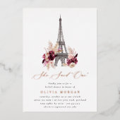 Ze zei Oui Paris Vrijgezellenfeest Folie Uitnodiging (Voorkant)