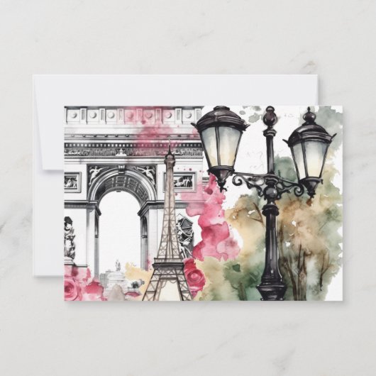 Ze zei Oui Paris Vrijgezellenfeest Parijse brunch Bedankkaart (Achterkant)