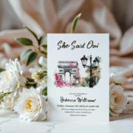 Ze zei Oui Paris Vrijgezellenfeest Parijse brunch Kaart