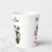 Ze zei Oui Paris Vrijgezellenfeest Parijse brunch Papieren Bekers (Rechts)