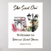 Ze zei Oui Paris Vrijgezellenfeest Parijse brunch Poster (Voorkant)