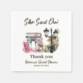 Ze zei Oui Paris Vrijgezellenfeest Parijse brunch Servet (Voorkant)