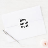 Ze zei oui ronde sticker (Envelop)