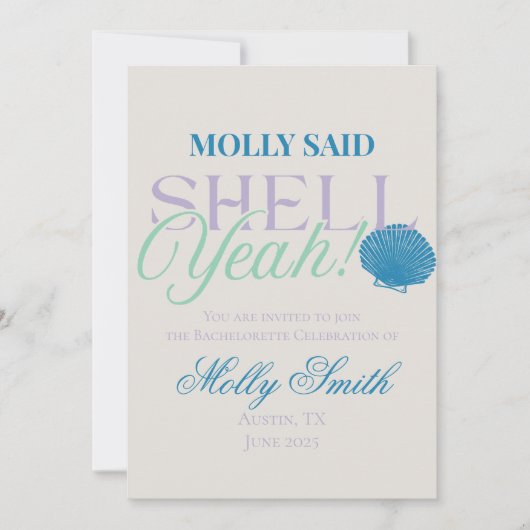 Ze zei Shell Ja - Leuke Kust Bachelorette Kaart (Voorkant)