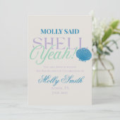 Ze zei Shell Ja - Leuke Kust Bachelorette Kaart (Staand voorkant)