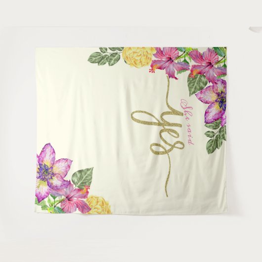 Ze zei YES Booth banner Wandkleed (Voorkant (horizontaal))