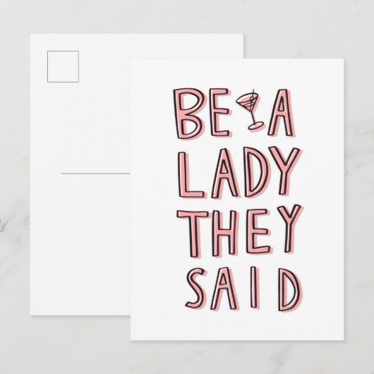 Ze zeiden: "Wees een dame" Briefkaart (Voorkant / Achterkant)