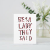 Ze zeiden: "Wees een dame" Briefkaart (Staand voorkant)