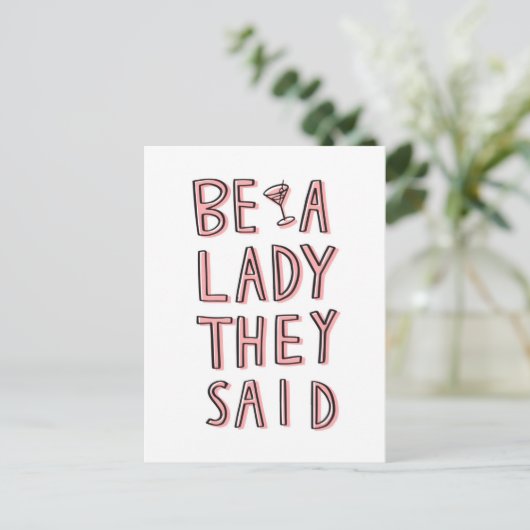 Ze zeiden: "Wees een dame" Briefkaart (Staand voorkant)